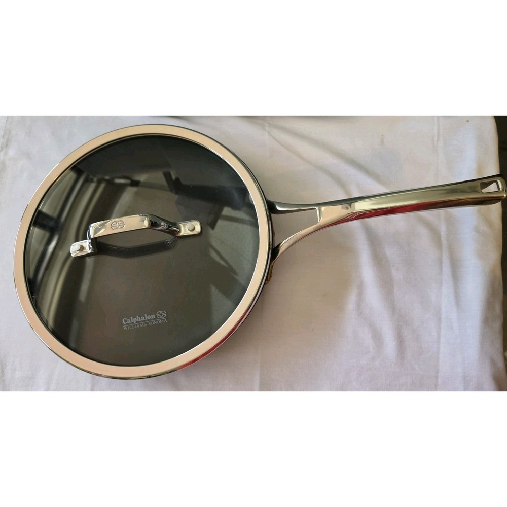 Calphalon Williams Sonoma #139010 10" Skillet Frying Pan USA w/ Lid 25CM